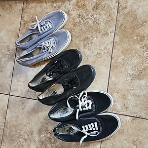3 pairs of canvas vans